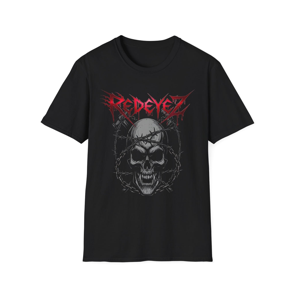 Official Redeyez Gothic Barbed Wire The Sceptre Of Shadows Skull Tee
