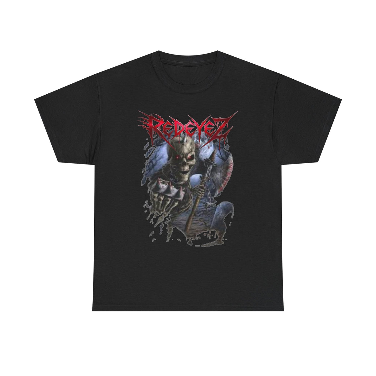 Official Redeyez "Skeletal Warrior & Gothic Castle" Heavy Cotton Tee