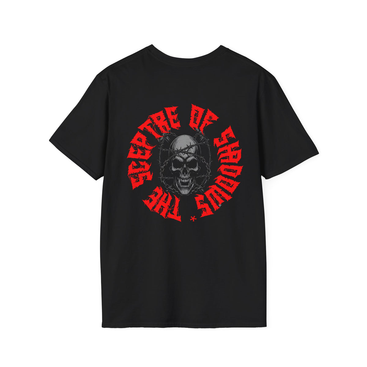 Official Redeyez Gothic Barbed Wire The Sceptre Of Shadows Skull Tee