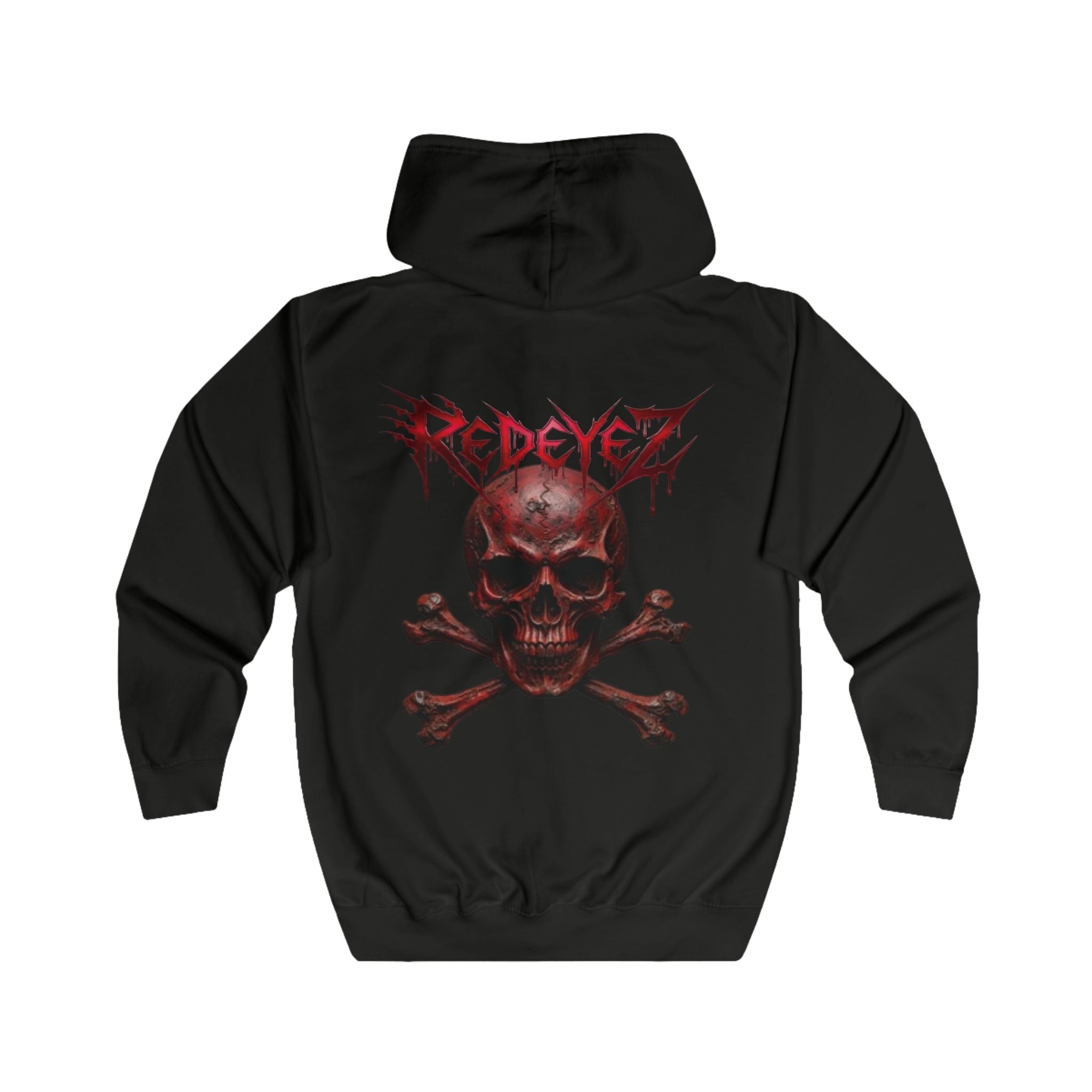Official Redeyez "Red Skull & Crossbones" Full-Zip Hoodie