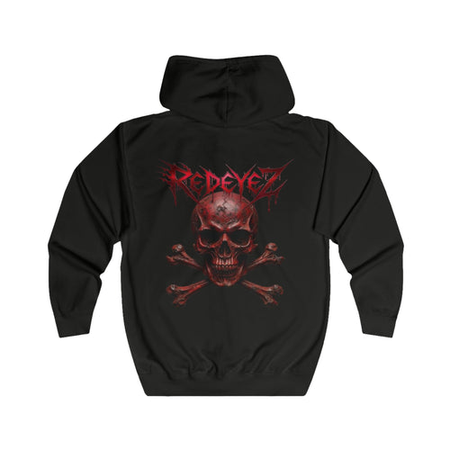 Official Redeyez "Red Skull & Crossbones" Full-Zip Hoodie