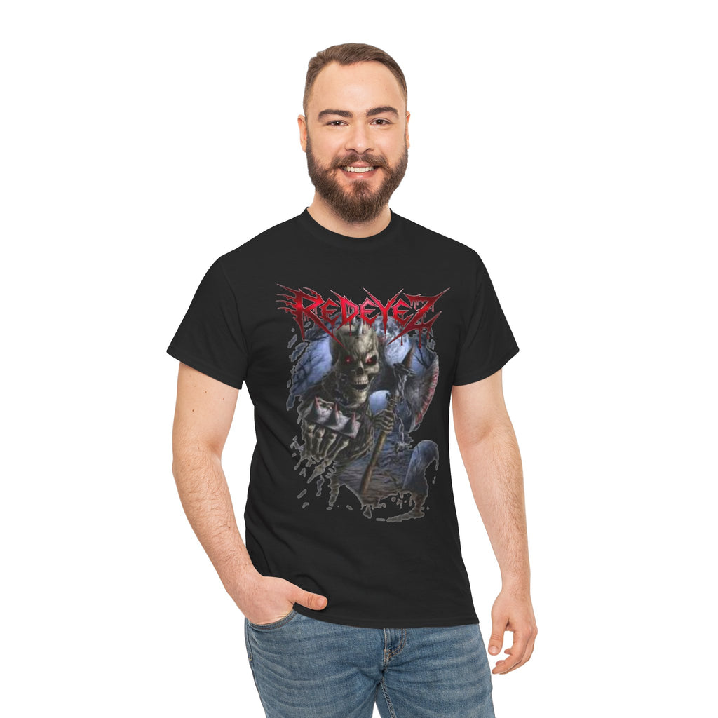 Official Redeyez "Skeletal Warrior & Gothic Castle" Heavy Cotton Tee